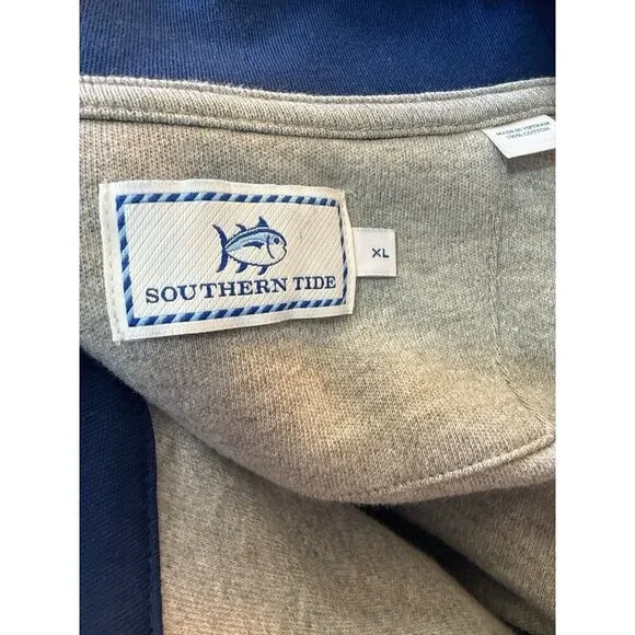 Southern Tide 1/4 Zip Pullover Sweater Cary Style #1518 Heather Grey Sailing NWT - Picture 4 of 7